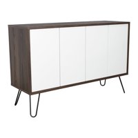 Fmfurniture - Arrimo Con 4 Puertas Y 4 Repisas Fm-001B Blanco Y Café Oscuro