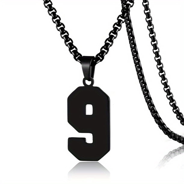 1pc Stylish Stainless Steel Men's Athletes Number Pendant Necklace - Perfect for Baseball, Basketball, and Football Teams - Long Chain Necklace with Sports Number - Ideal Gift for Boys