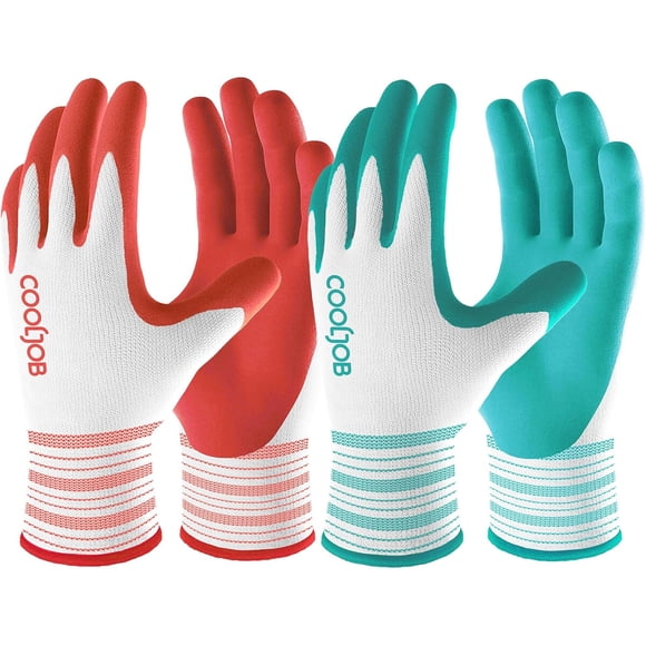 COOLJOB 2 pares de guantes de jardinería para mujer, transpirables