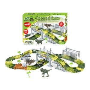 Fliperex - Pista De Carreras Juguete De Dinosaurios Infantil 144 Piezas Verde
