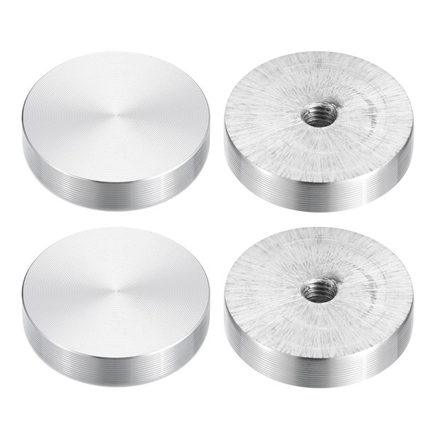 Disco de Aluminio de Forma Redonda de 30mm de Diámetro con Rosca M6 Paquete de 4 Adaptador de Disco Circular de Aluminio para Mesa de Vidrio
