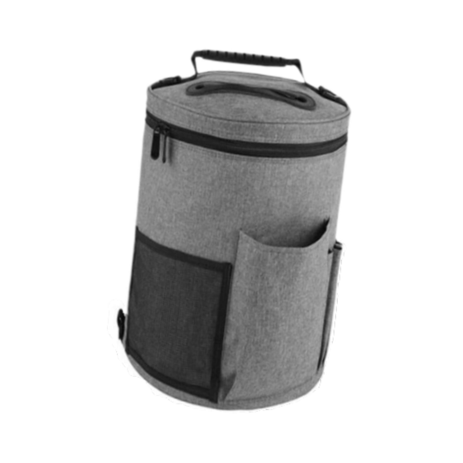 Magideal - Bolsa De Hombro Para Tejer, Bolsa Organizadora Para Tejer, Bolso Cilíndrico, Bolsa Portátil Para Guardar Hilo, Bolsa De Almacenamiento De Lana Para Gu Gris
