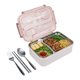 thumbnail image 1 of REGALWOVEN Caja Bento para Adultos, Contenedor de Preparación de Comidas a Prueba de Fugas con 3 Compartimentos y Utensilios para Trabajo y Viajes Sakura Rosa, 1 of 5
