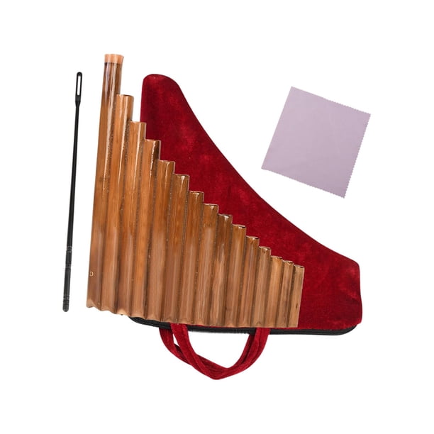 Instrumento de pipa de pan Instrumento de viento de madera, llave G, 15 pipas Instrumento musical fácil de aprender para aprender a enseñar a niños y Mano izquierda