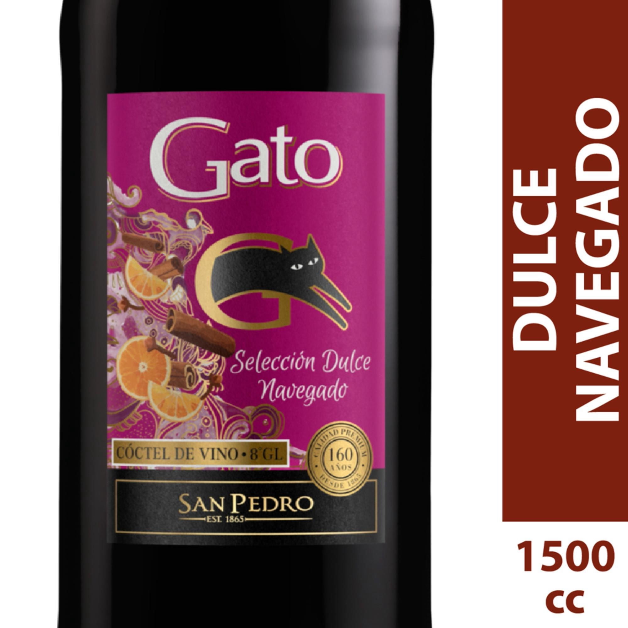 Vino Tinto Dulce Navegado 8° Botella 1.5 L Gato