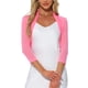 thumbnail image 1 of INSPIRE CHIC Bolero de Mujer Semi Transparente con Mangas 3/4 Cárdigan Corto Rosa L, 1 of 6