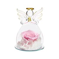 Magideal - Rosa Eterna Preservada En Vidrio Elegante Rosa Preservada Rosa Eterna Para Mamá Acción De Gracias Navidad Aniversario De Bodas