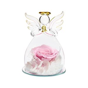 Magideal - Rosa Eterna Preservada En Vidrio Elegante Rosa Preservada Rosa Eterna Para Mamá Acción De Gracias Navidad Aniversario De Bodas