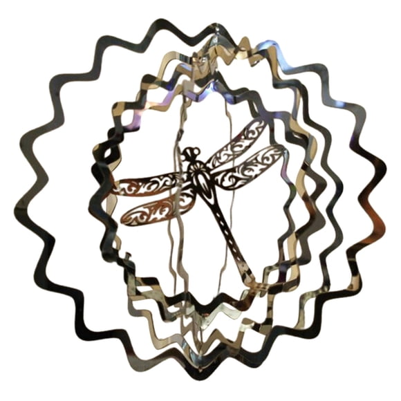 Dragonfly Wind Spinner Art Ornaments 3D Metal Yard Decor Para Yard Patio Lawn