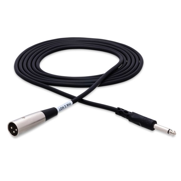 Cable Hosa XLR (M) a teléfono mono 1/4 de 15 pies