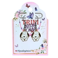 Trini Joyas Y Mas - Aros De Snoopy Pequeño Pensativo, Ganchos De Acero