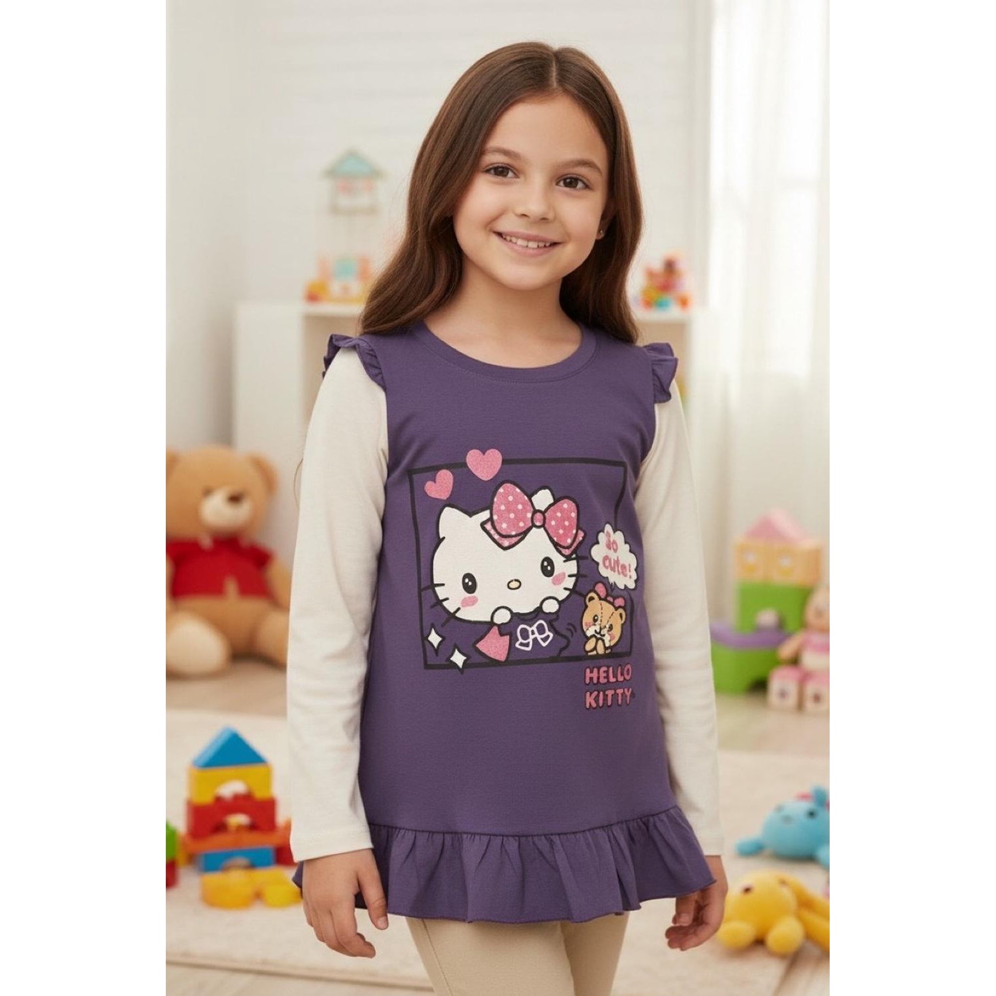 Polera Niña Hello Kitty Violeta 8