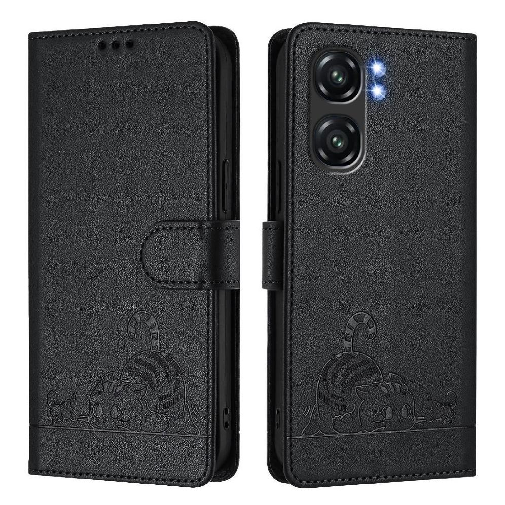 Funda Tipo Cartera Foxdock Para Oukitel C58 Con Soporte, Ranuras, Rfid, Diseño De Gato