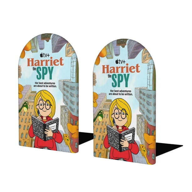 Harriet la Espía Sujetalibros decorativos temáticos, tope para estantería con base antideslizante, uso dual para hogar y oficina - 2 piezas