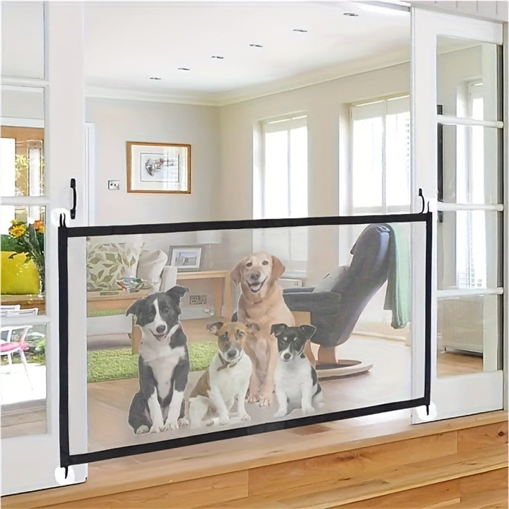Xusx111 - Puerta Para Perros De Malla Mágica Para Puertas - Puerta Para Mascotas De Interior 28.35 "x70.86" Para Cocina, Escaleras, Pasillo, Cabe 64-66" Aberturas Anchas