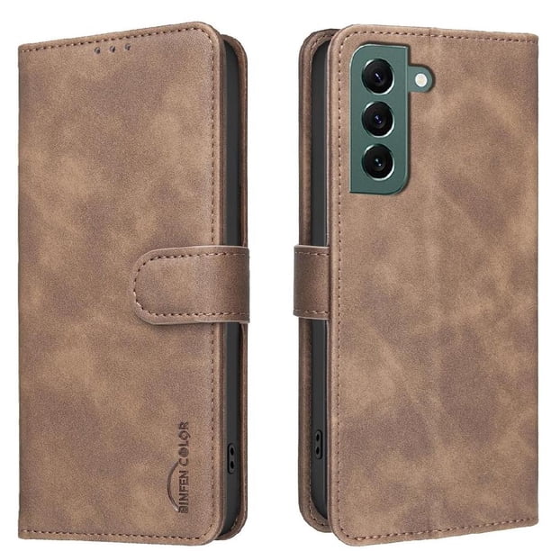 Funda Billetera para Samsung Galaxy S21 FE Protección RFID y Soporte Ajustable Marrón