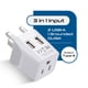 thumbnail image 2 of Adaptador de viaje Ceptics CTU-7-2PK tipo G con doble USB, paquete de 2, 2 of 8
