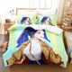 thumbnail image 1 of Kawaii Anime Musical artist Ouro Kronii Bedding Set Single Twin Full Size Bed Set Adult Kid Bedroom Duvet cover Sets Bed Sheets, 1 of 5