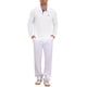thumbnail image 2 of INSPIRE CHIC Camisa Polo de Hombre con Patrón Piqué de Manga Larga en Contraste de Color para Golf L Blanco, 2 of 6