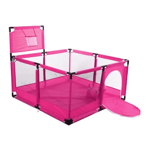 Genérico - Corral De Seguridad Para Bebés Con Aro De Basket, 128cm, Gris