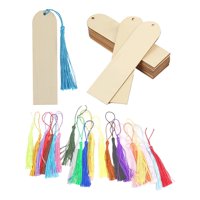 Bothyi - Marcapáginas De Madera Sin Terminar Con Borlas, Accesorio Multifuncional, 24 Piezas