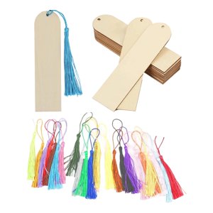 Bothyi - Marcapáginas De Madera Sin Terminar Con Borlas, Accesorio Multifuncional, 24 Piezas