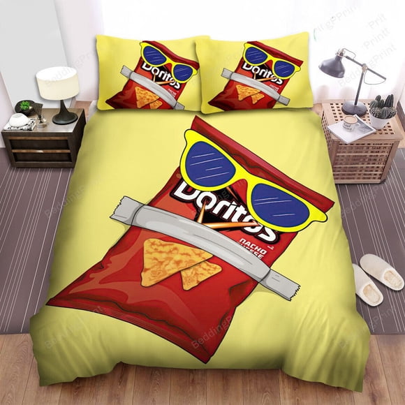 Sunglasses Included Doritos Nacho Cheese Bed Sheets Duvet Cover Bedding Set3-Piece Bedding Set (1 Duvet Cover + 2 Pillow Shams)