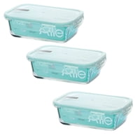Pack 3 Contenedores Hermetico Vidrio Rectangular 420Ml Allegra