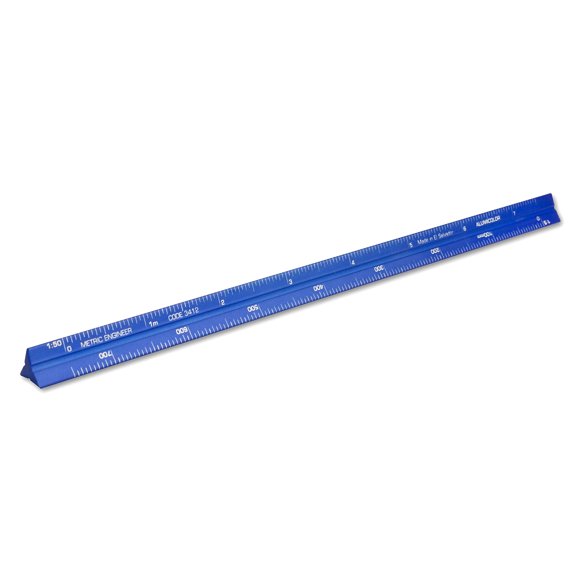 Regla Alumicolor 15 cm Azul Escala Métrica de Ingeniería