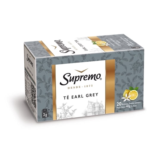 Té Earl Grey 20 Bolsitas) Caja 40 g Supremo