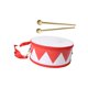 thumbnail image 2 of Tambor De Mano De Doble Cara Con Baqueta, Capacidad Para Los Ojos, Juguete Montessori Duradero, Rojo Y Blanco, 2 of 3