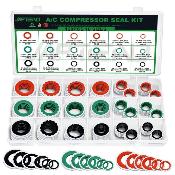 Kit de Arandelas de Sellado para Compresor de Aire Acondicionado Japtend - 120 piezas