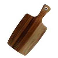 Nativos - Tabla Rustica De Picar Forma Rectangular Curva Con Mango 38 X 19