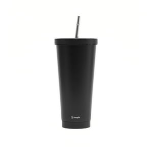 Vaso Térmico Tumbler 750Ml Con Tapa Y Bombilla Negro Simplit