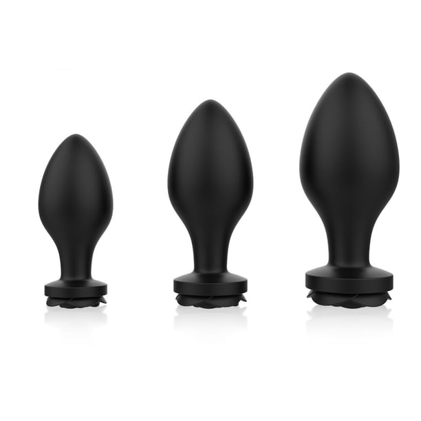 3-Piece Set Rose Tail Anal Butt Pussy Plug Silicone Waterproof Adult Expansion Sex Toys For Woman Man Prostata Massager Gay Shop