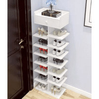 Angeles Del Hogar - Zapatero Organizador Estante Zapatos 14 Pcs Hall Armario Blanco