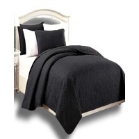 Alonso - Cubrecama Quilt De Verano Super Elegante Plaza Y Media 180X230 Cm Color Negro