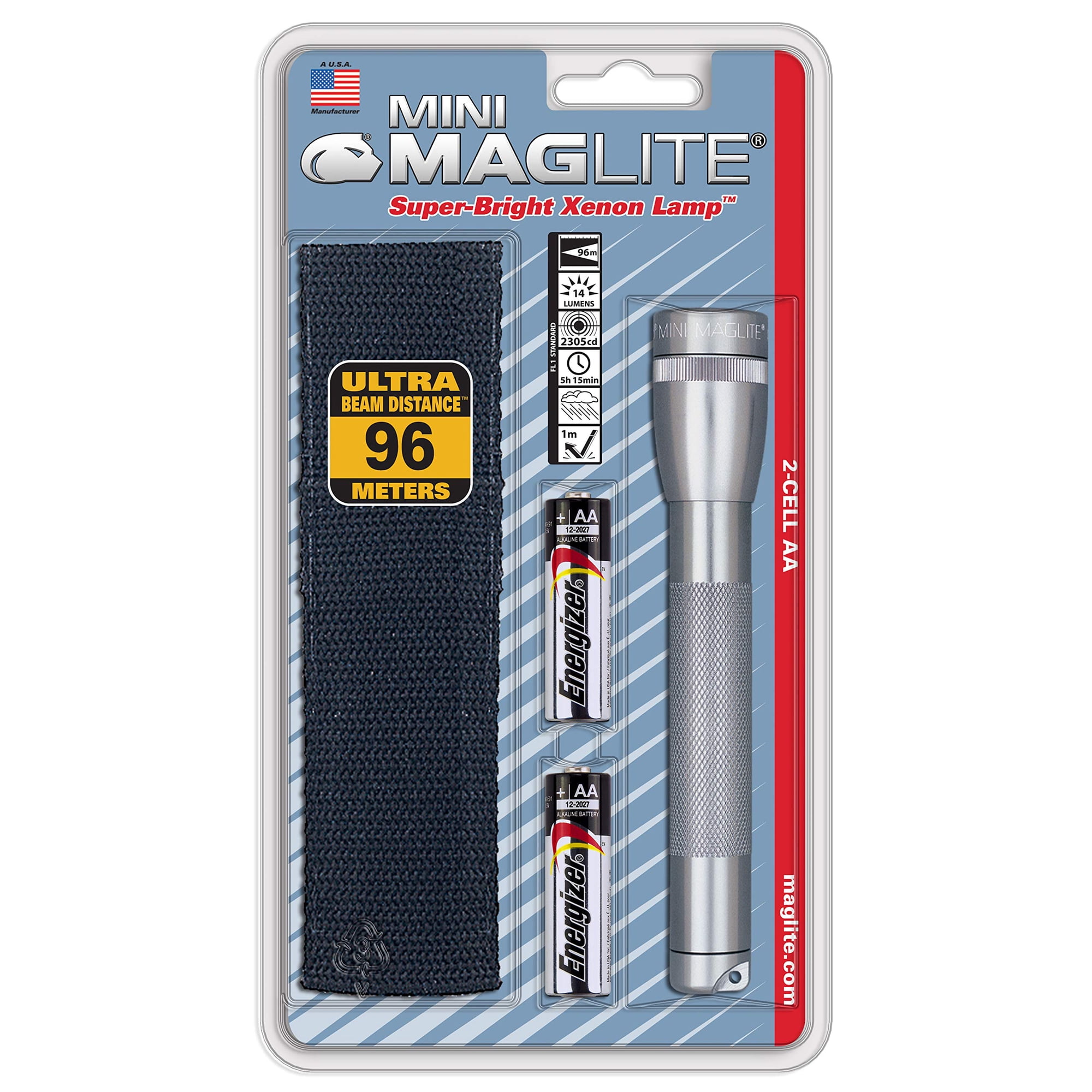 Maglite - Linterna Mini 2 Pilas Aa Incandescente Gris