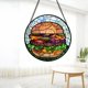 thumbnail image 3 of Colgante ventana vitral gran hamburguesa carne 20cm mono atrapasol puerta jardín cocina exquisito decoración Navidad regalo, 3 of 7