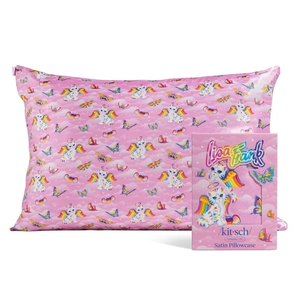 Funda De Almohada De Satén Lisa Frank 48 X 66 Cm Con Cierre De Cremallera