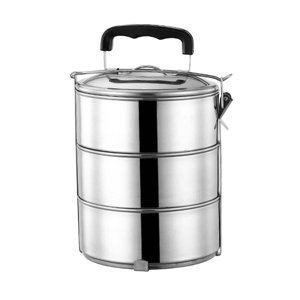 Bothyi - Tapa Hermética Del Recipiente Del Almuerzo De Bento Del Acero Inoxidable Para El Viaje Que Acampa Del Trabajador 3 Capas