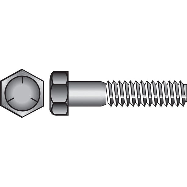 Tornillo HILLMAN de cabeza hexagonal, acero zincado tratado térmicamente, 50 unidades