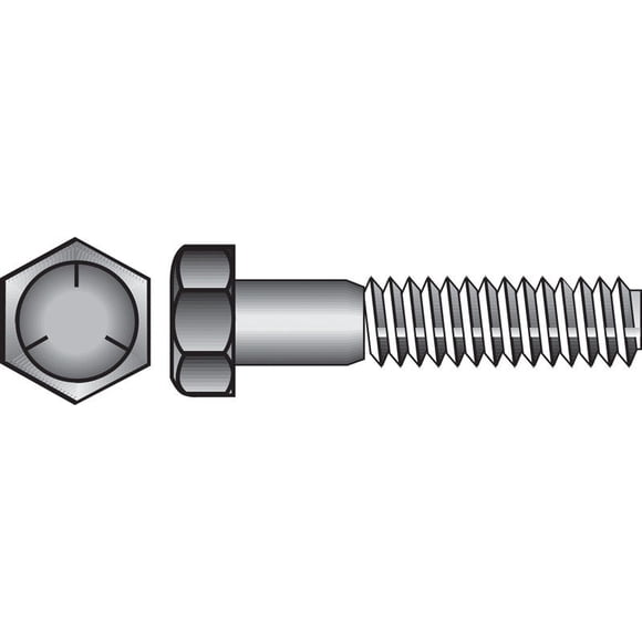 Tornillo HILLMAN de cabeza hexagonal, acero zincado tratado térmicamente, 50 unidades