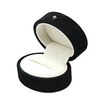 Magideal - Caja Para Anillos De Boda, Caja De Almacenamiento Para Joyas, Caja Para Anillos Interior De Terciopelo Con Ranura Única Portátil Para Regalo De Cumple Negro