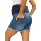 thumbnail image 3 of INSPIRE CHIC Pantalones Cortos de Maternidad para Mujeres Sobre el Vientre Alta Elasticidad 2026 Verano Casual con Bolsillos Jeans Shorts de Embarazo Azul Medio, 3 of 6