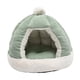 thumbnail image 4 of Cama Para Gatos Para Gatos De Interior, Cálida Cama Semicerrada Para Dormir Con Cojín De 49 Cm De Diámetro, Color Verde, 4 of 5