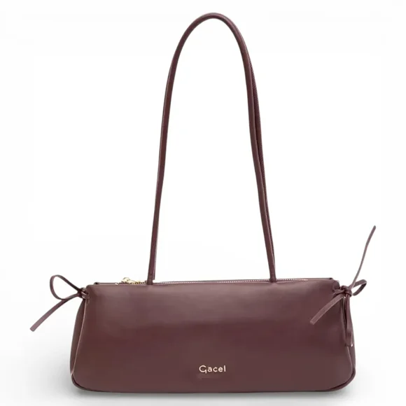 Cartera Gacel Dos Asas Mediana Burdeo Car3460