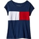 thumbnail image 1 of Camiseta Tommy Hilfiger para niñas con el logotipo de la bandera de algodón 3T azul, 1 of 2