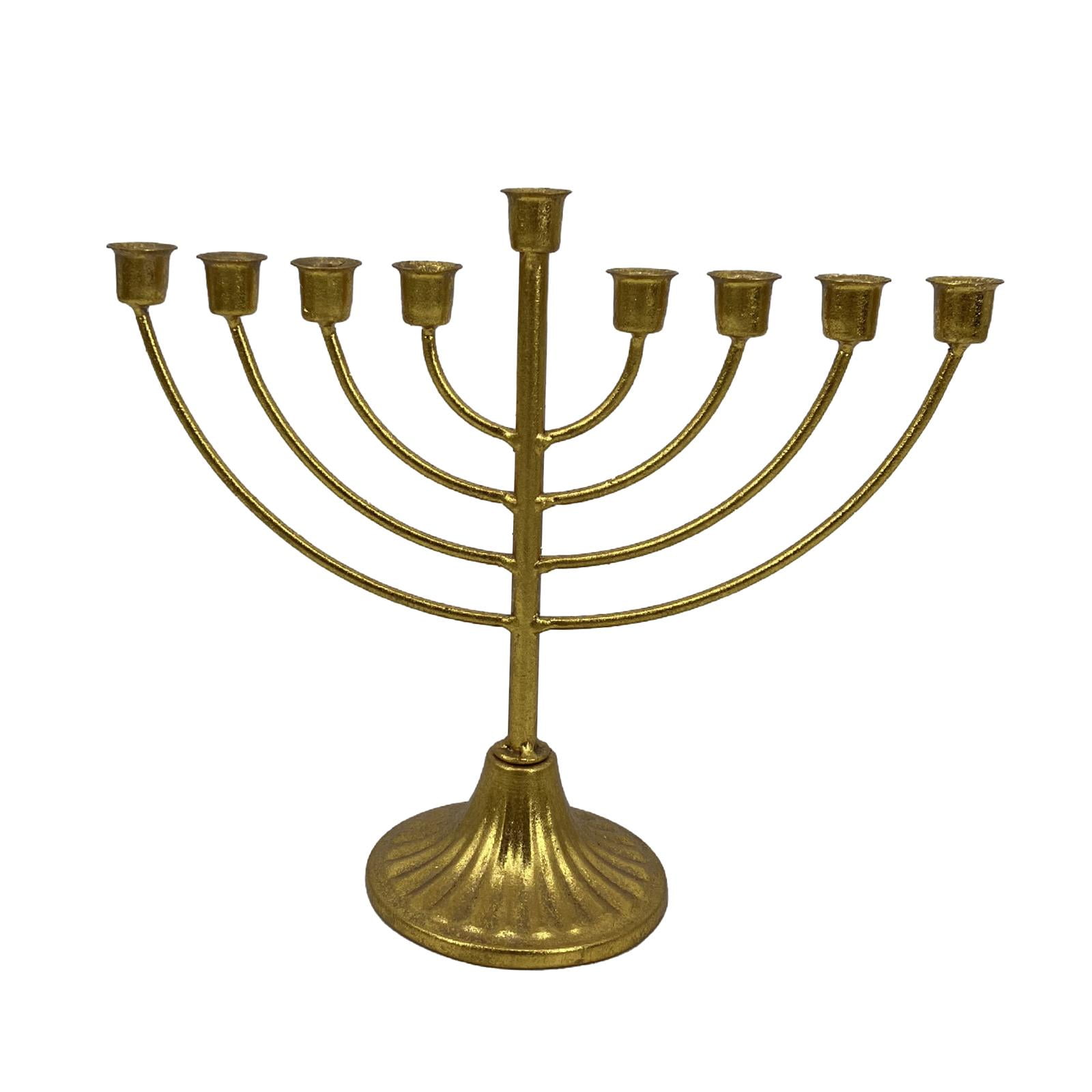Bothyi - Candelabro Judío Candelabro Menorah Para Decoración De Escritorio De Sala De Estar 9 Ramas