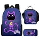 thumbnail image 1 of 3Pcs Set Smiling Mochila C-Critters Backpacks with Lunch Bags ,Pencil Case,Light Weight and Durable Children Backpack Book Bags, 1 of 3